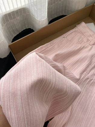 Striped Wide Leg Jeans Women's High Waist