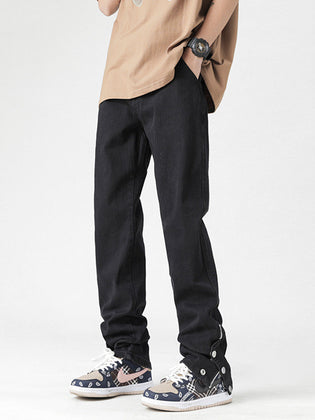 Fashion Men Loose Elastic Straight-leg Pants