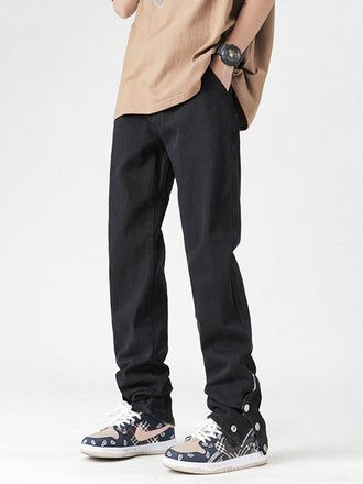 Fashion Men Loose Elastic Straight-leg Pants