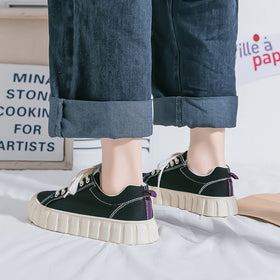 Retro Korean Type All-Match Platform Big Toe Sneakers For Women