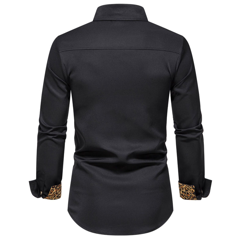 Men's Shirt Color Matching Long Sleeve Clothing