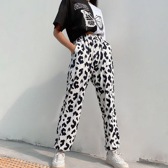 Cowboy printed bouquet feet pants women thin