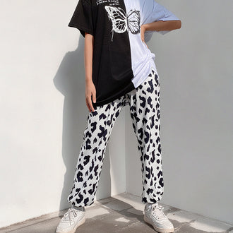 Cowboy printed bouquet feet pants women thin