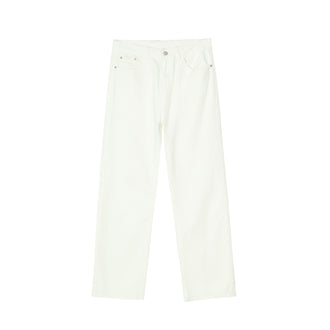 Black And White Basic Simple Jeans Men's Slim Trousers