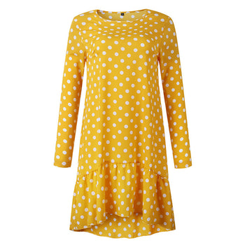 Irregular mid-wave dot dresses