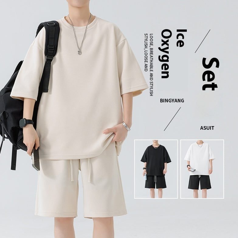 Men's Round Neck Quick-drying Breathable Loose Leisure Suit