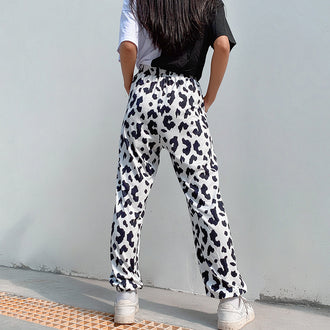 Cowboy printed bouquet feet pants women thin