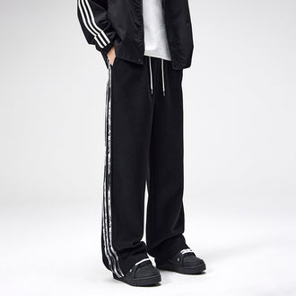 Retro Side Stripes Draped Pants Men