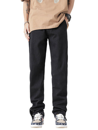 Fashion Men Loose Elastic Straight-leg Pants