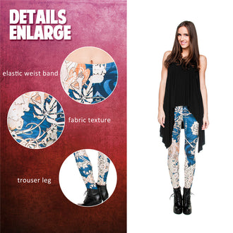 Printed cropped pants high waist leggings women