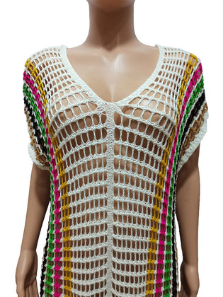 Hand Crochet Knitted Tassel Color Matching Beach Skirt