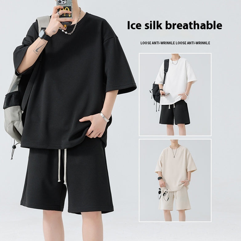 Men's Round Neck Quick-drying Breathable Loose Leisure Suit