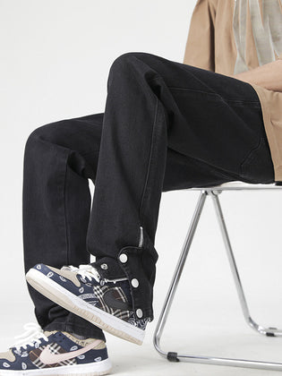Fashion Men Loose Elastic Straight-leg Pants