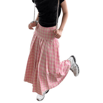 High Waist Slimming A- Line Pleated Skirt Design Sense Niche Dress