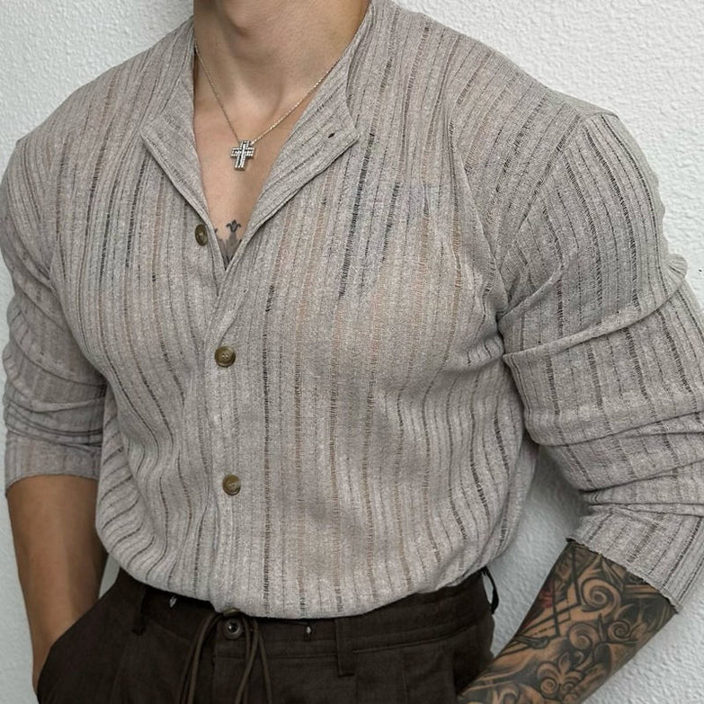 Solid Color Hollow Round Neck Hollow Cardigan