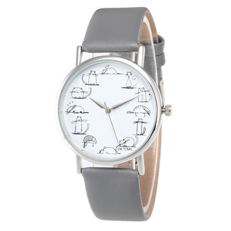 Simple belt multicolor student quartz watch