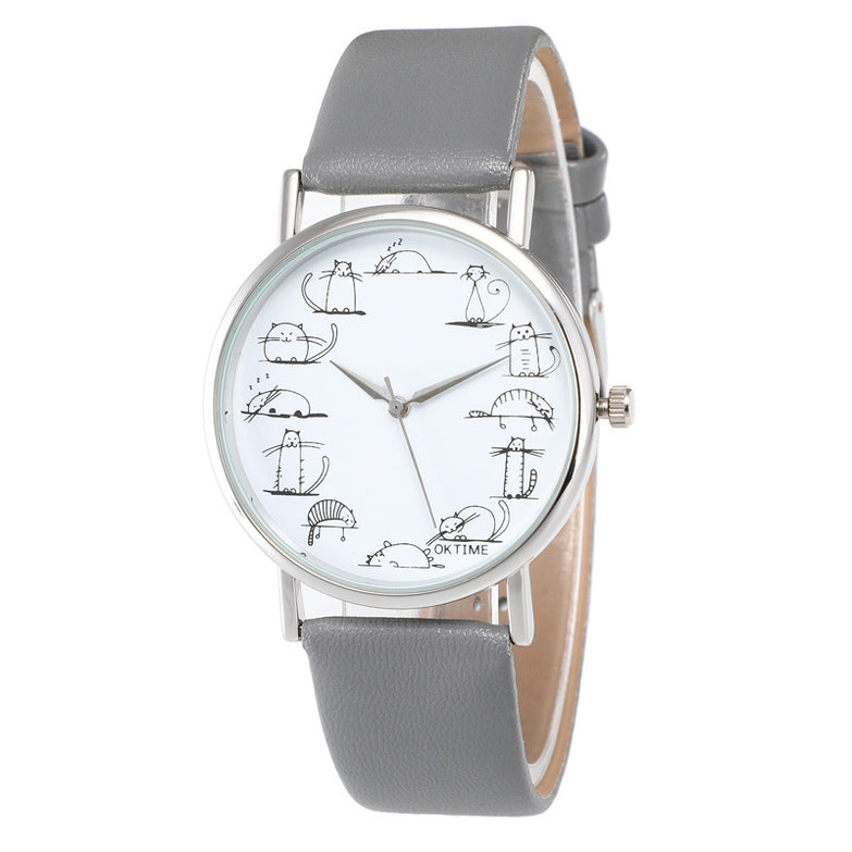 Simple belt multicolor student quartz watch