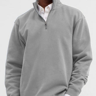 Outdoor Foreign Trade Men's Zipped Stand Collar Sweater Fashion Brand