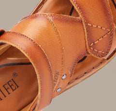 Men's Sandals Beach Shoes Top Layer Cattlehide Leather Fashion