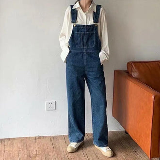 Fashion Personality Denim Suspender Pants For Women