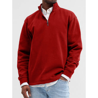 Outdoor Foreign Trade Men's Zipped Stand Collar Sweater Fashion Brand