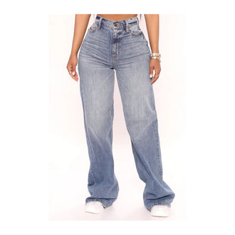 Women's Casual Loose Wide-leg Jeans
