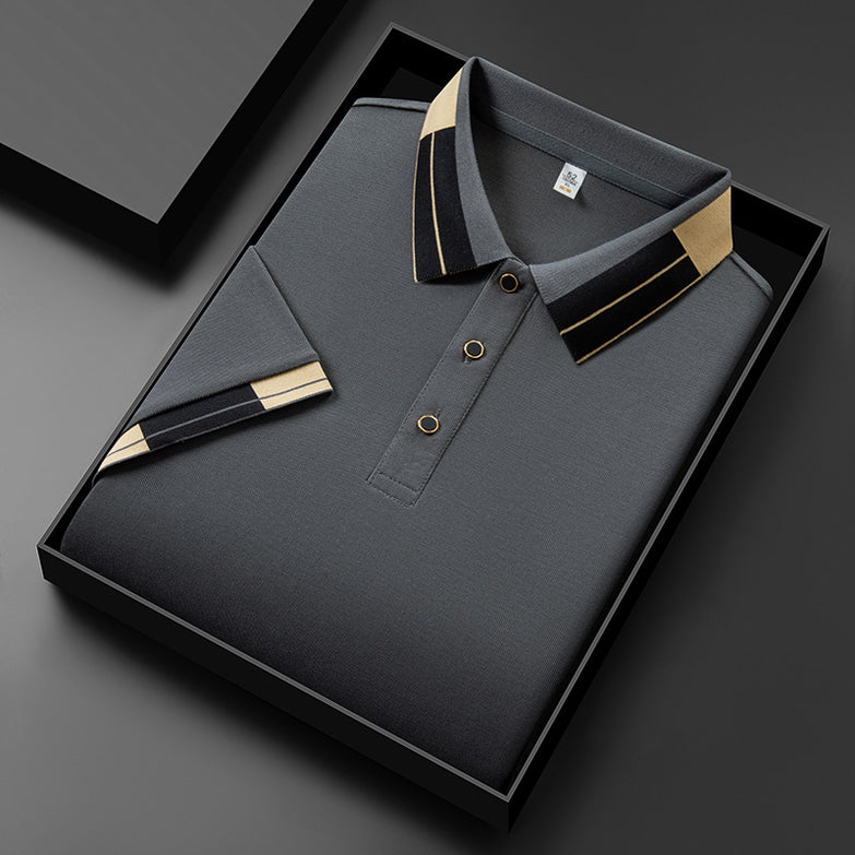 Men's Casual All-matching Summer Lapels Short Sleeve