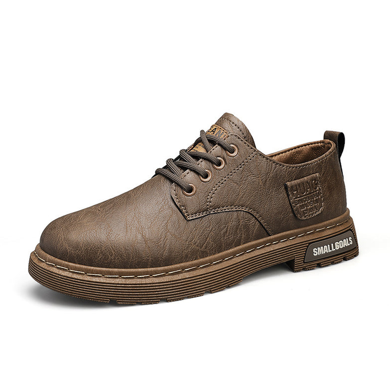 Men's Leather Boots Fashion Outdoor Leisure Low-top Work Boots