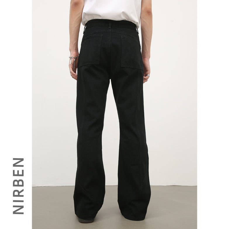 Black Weila Jeans Men's Loose Straight American Style