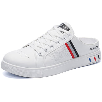 Summer Men's Casual Breathable Semi Slipper White Shoes