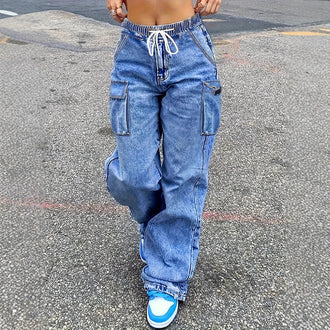 American Retro Workwear Jeans Women's New Slimming Loose