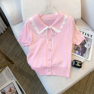 Women's Design Short Sleeve Bow T-shirt