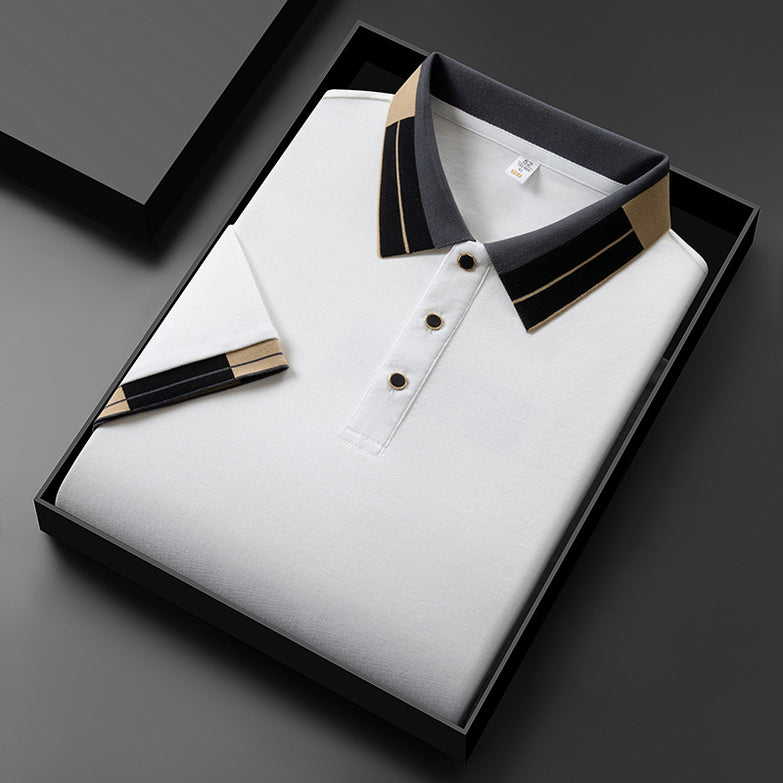 Men's Casual All-matching Summer Lapels Short Sleeve