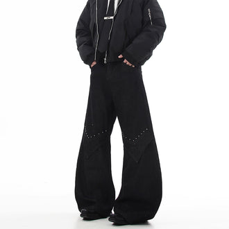 European And American Style Spring And Autumn American High Street Cleanfit Design Rivet Jeans