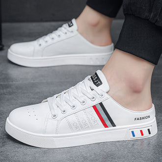 Summer Men's Casual Breathable Semi Slipper White Shoes