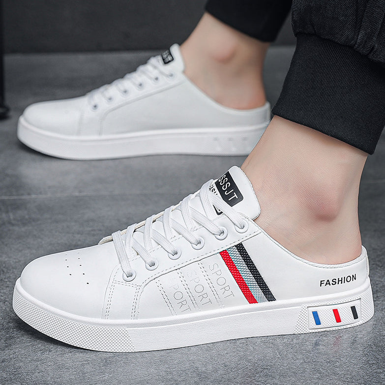 Summer Men's Casual Breathable Semi Slipper White Shoes