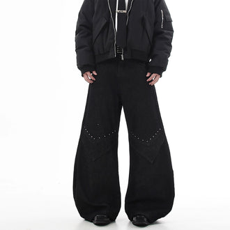 European And American Style Spring And Autumn American High Street Cleanfit Design Rivet Jeans