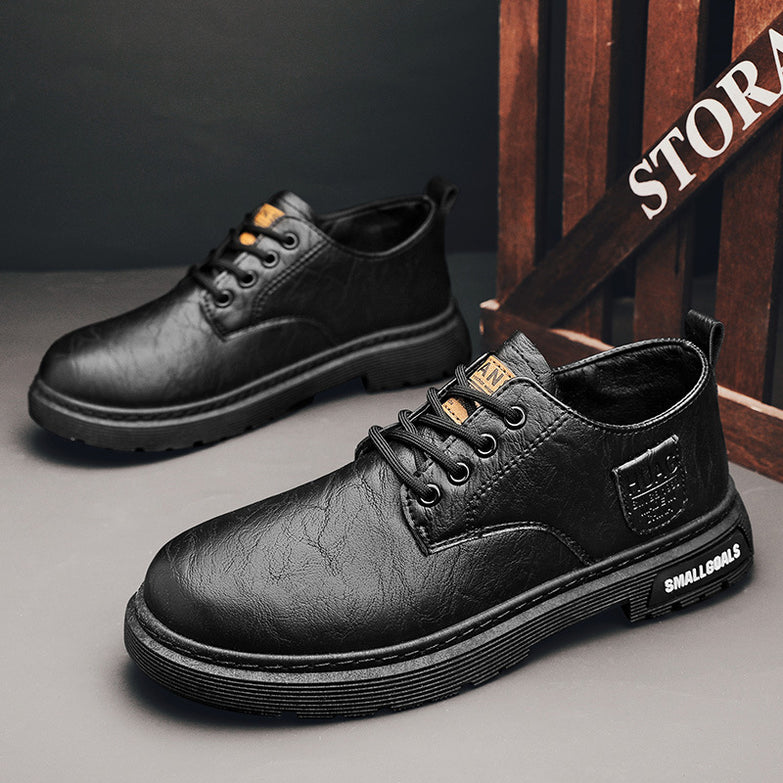 Men's Leather Boots Fashion Outdoor Leisure Low-top Work Boots