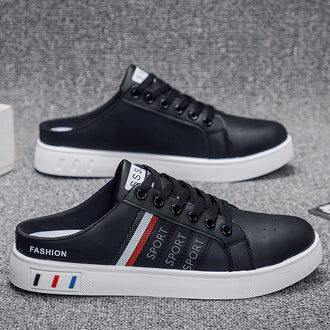 Summer Men's Casual Breathable Semi Slipper White Shoes
