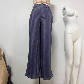 American Casual Denim Printing Loose Pockets