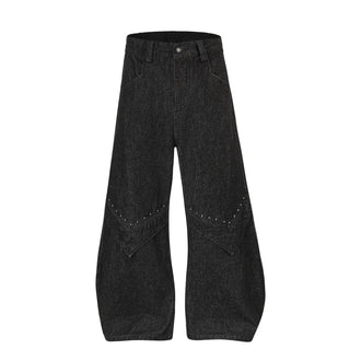 European And American Style Spring And Autumn American High Street Cleanfit Design Rivet Jeans