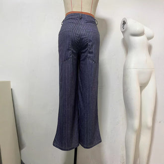 American Casual Denim Printing Loose Pockets