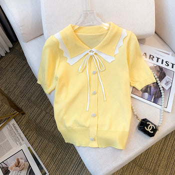 Women's Design Short Sleeve Bow T-shirt
