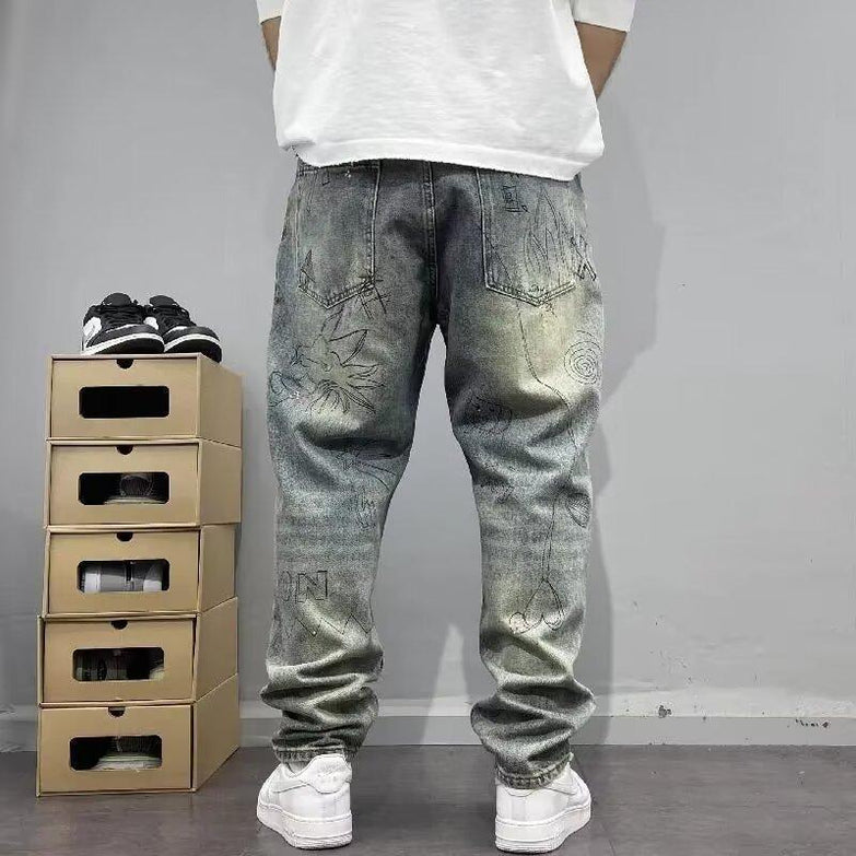Personalized Letter Jeans Hip Hop Ins Trendy High Street
