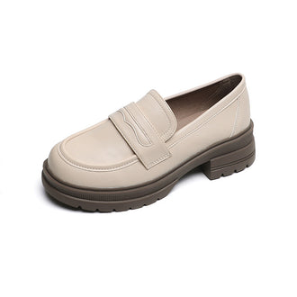 Vintage Leather Round Head Height Increased By Shoes