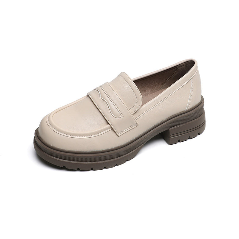 Vintage Leather Round Head Height Increased By Shoes