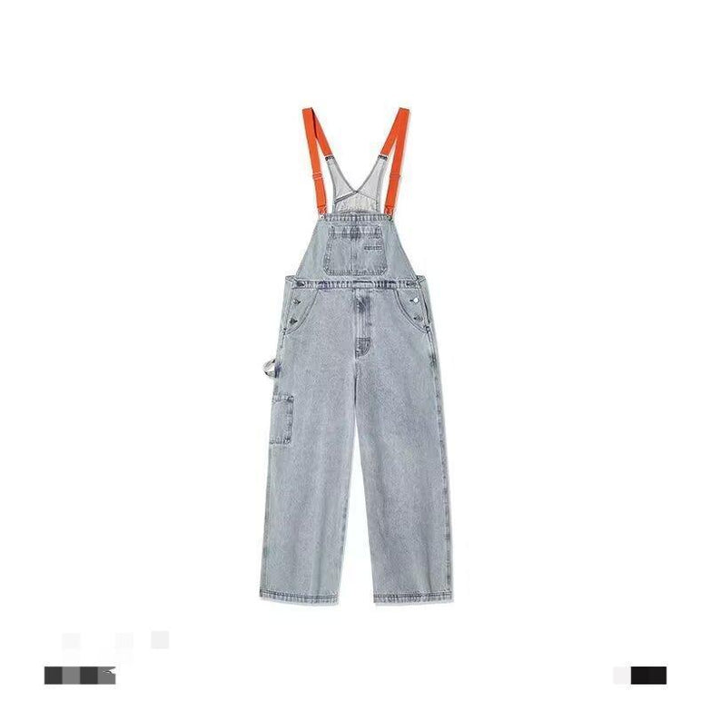 Jumpsuit Suspender Men's Business Shirt Wide Leg Pants