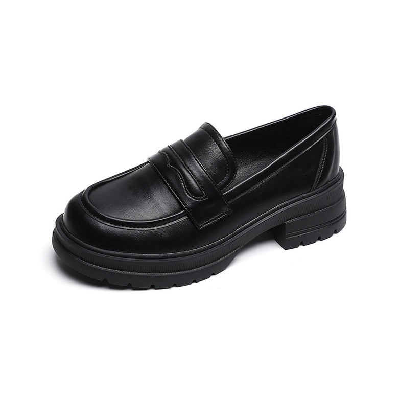 Vintage Leather Round Head Height Increased By Shoes