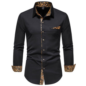 Men's Shirt Color Matching Long Sleeve Clothing