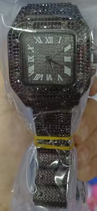 Square Diamond Full Diamond Roman Gradient Ladies Watch